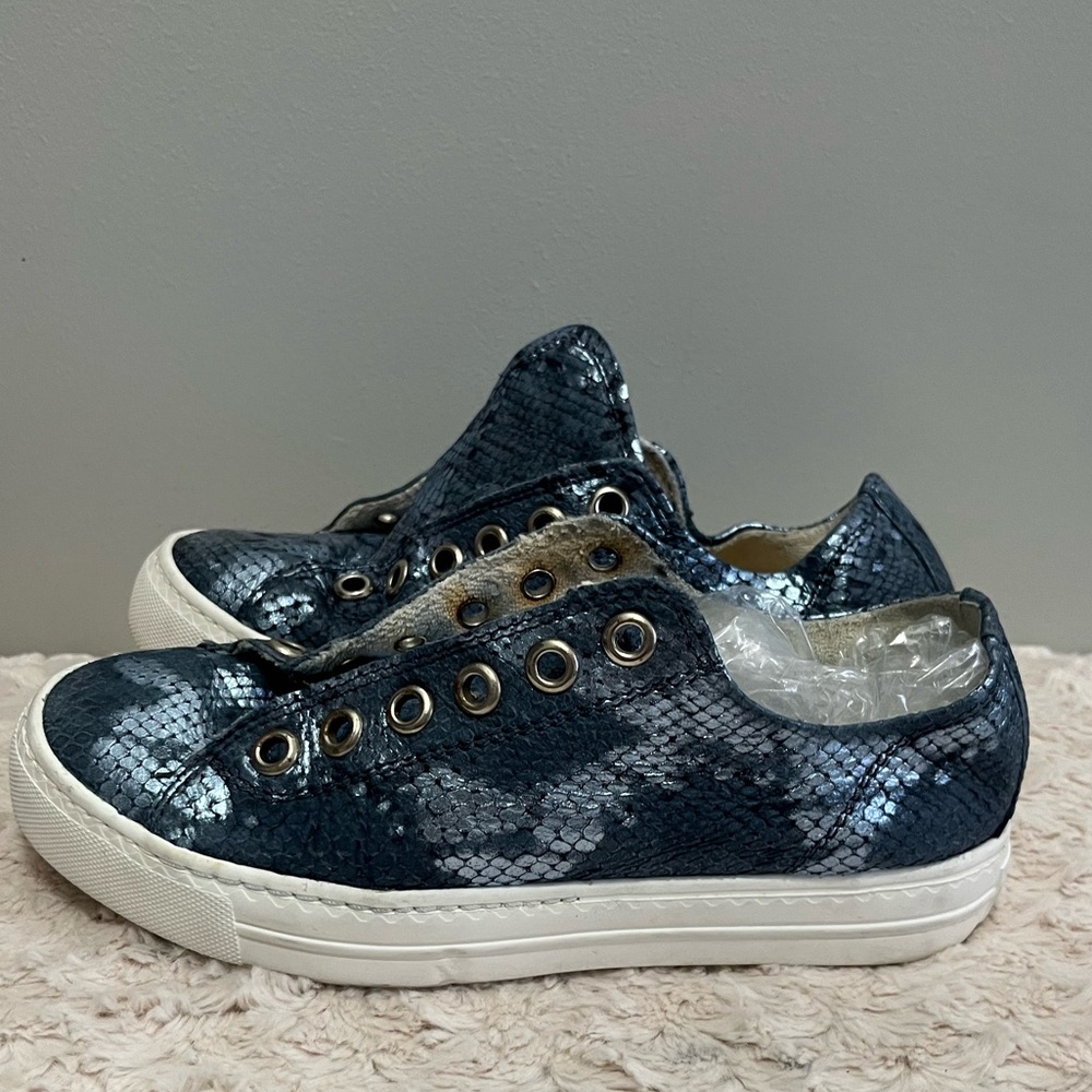 Paul Green‎ sneakers blue snake shimmer leather US size 6